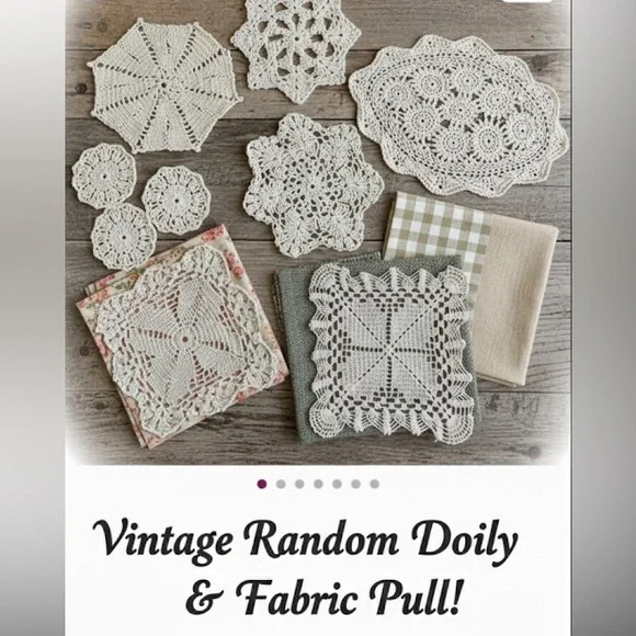 Fabric and Doily Pull - Picture 1 of 1